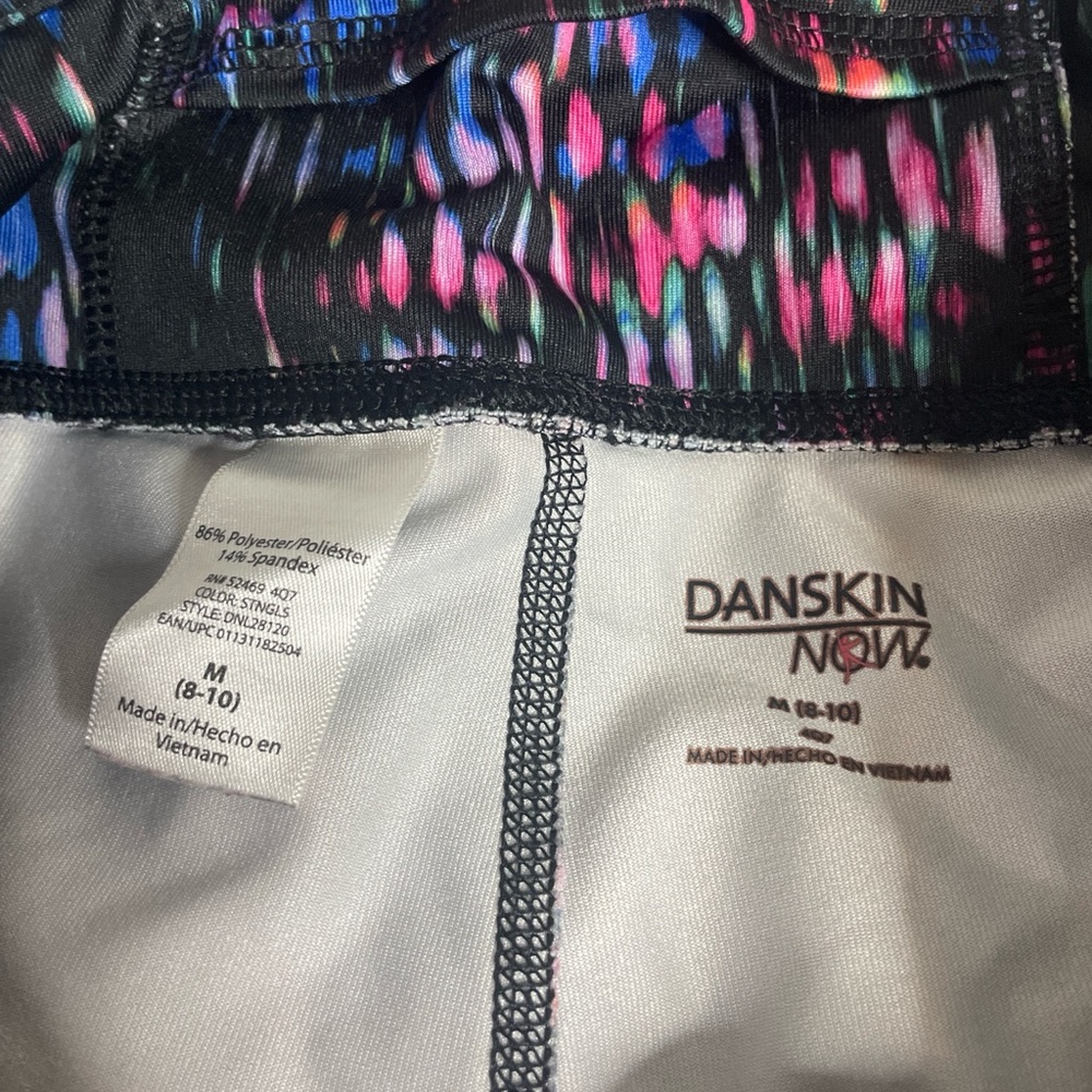 Danskin Now Womens Dri-More Capri Leggings Multicolor Abstract Streak-0691 - Picture 4 of 7